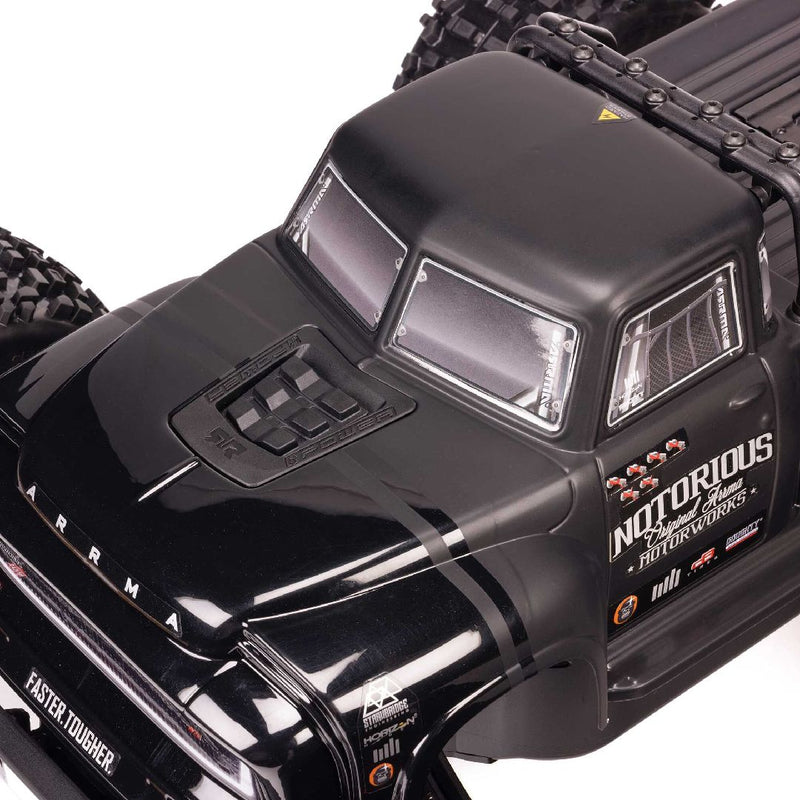 Arrma 1/8 NOTORIOUS BL-6s 4x4 Stunt Truck RTR - Black