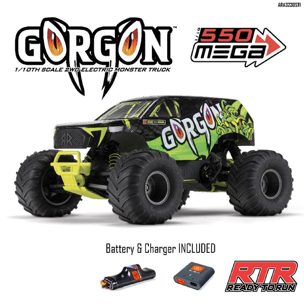 Arrma 1/10 GORGON 2wd Monster Truck RTR - Yellow.