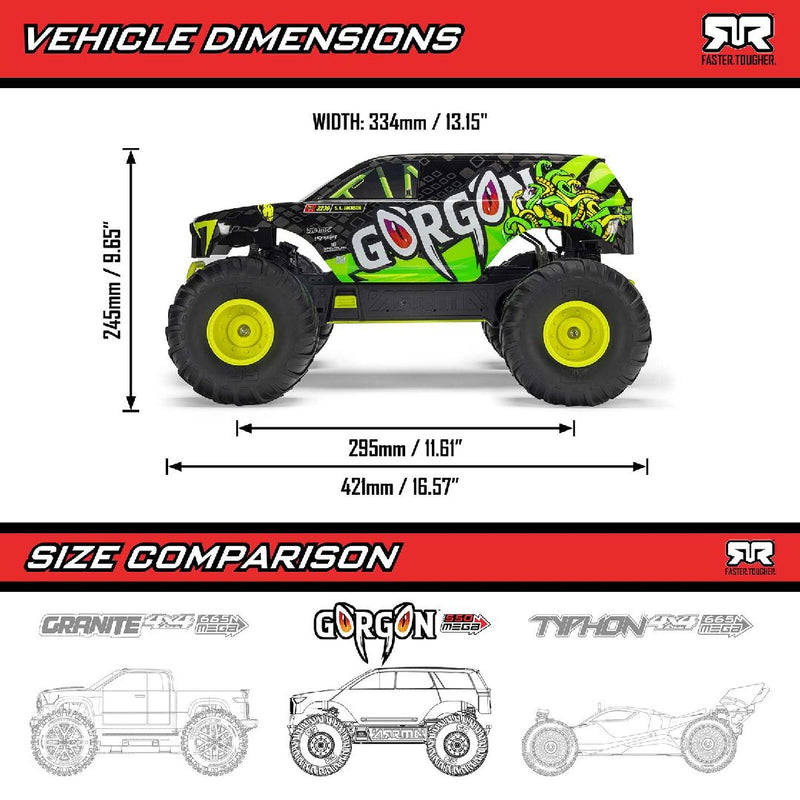 Arrma 1/10 GORGON 2wd RTR (B&C Included) - Blue