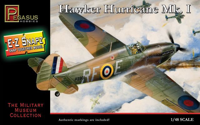Pegasus Hobbies 1/48 E-Z Snapz Hawker Hurricane Mark 1.