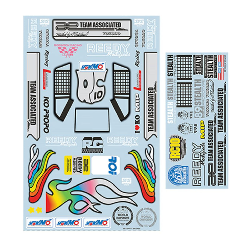 Team Associated RC10 '89 Stealth Car Masami Edition Decal Sheet. **Special order** 4 to 6 week shipping delay.