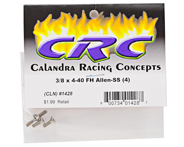 CRC 3/8x4-40 Stainless Steel Flat Head Screw (4)