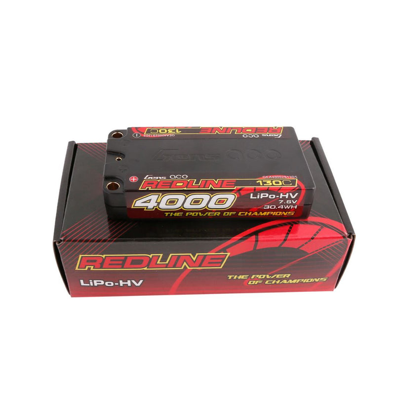 Gens Ace Redline Series 4000mAh 7.6V 130C HardCase HV Shorty