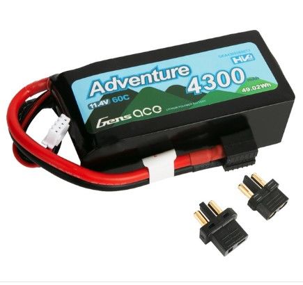 Gens Ace Adventure 4300mAh 3S 11.4V 50C Lipo Battery Pack Deans/XT60