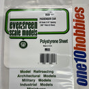 3025 Passenger car .030" Thick White Polystyrene Sheet 6X12 1Pc 3025