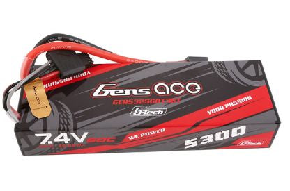 Gens Ace - 1695 - G-Tech 5300mAh 2S1P 7.4V 60C HardCase LiPo Battery Pack 24