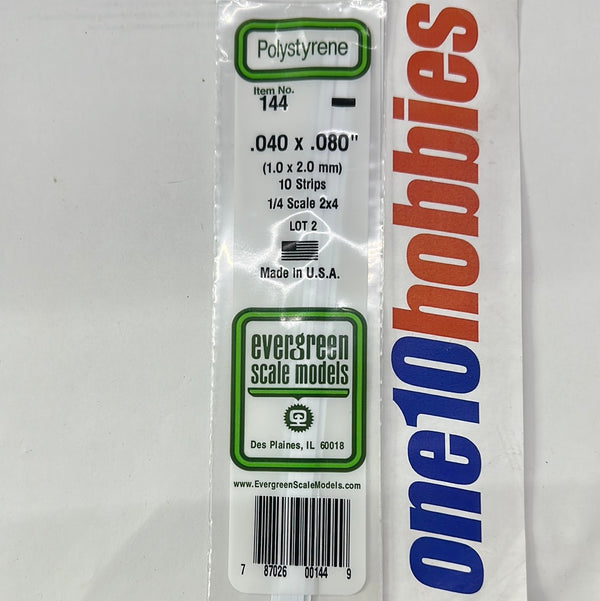 144 .040"X.080"X14" STRIPS . (10/PK)WHITE