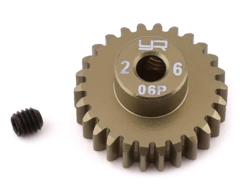 Yeah Racing Mod 0.6 Hard Coated Aluminum Pinion Gear (26T)