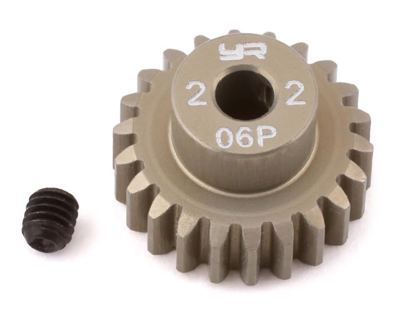 Yeah Racing Mod 0.6 Hard Coated Aluminum Pinion Gear (22T)