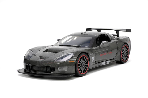 Jada 1/24 "BIGTIME Muscle" 2005 Corvette C6R - Glossy Charcoal Grey