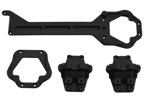 RPM Front And Rear Upper Chassis And Differential Covers - Black for the LaTrax Prerunner, Teton & SST