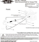 Yeah Racing Tamiya TT-02 Steel Universal Drive Shafts (2)