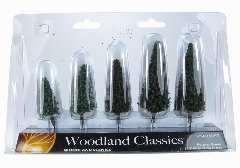 Woodland Scenics 2" - 3 1/2" Forever Green 5/Pk