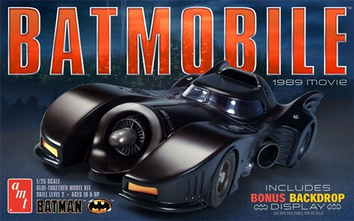AMT Batmobile with Backdrop Display from the 1989 Batman Movie 1/25 Model Kit (Level 2)