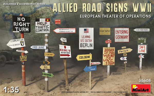 MiniArt 1/35 Allied Road Signs WWII. European Theatre of Operations
