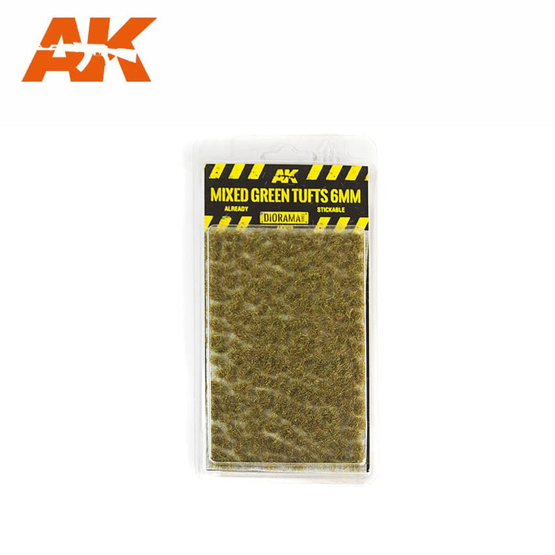 AK Interactive Mixed Green Tufts 6mm