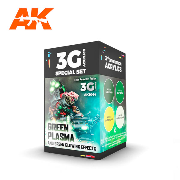 AK Interactive Wargame Color Set Green Plasma And Glowing Effect