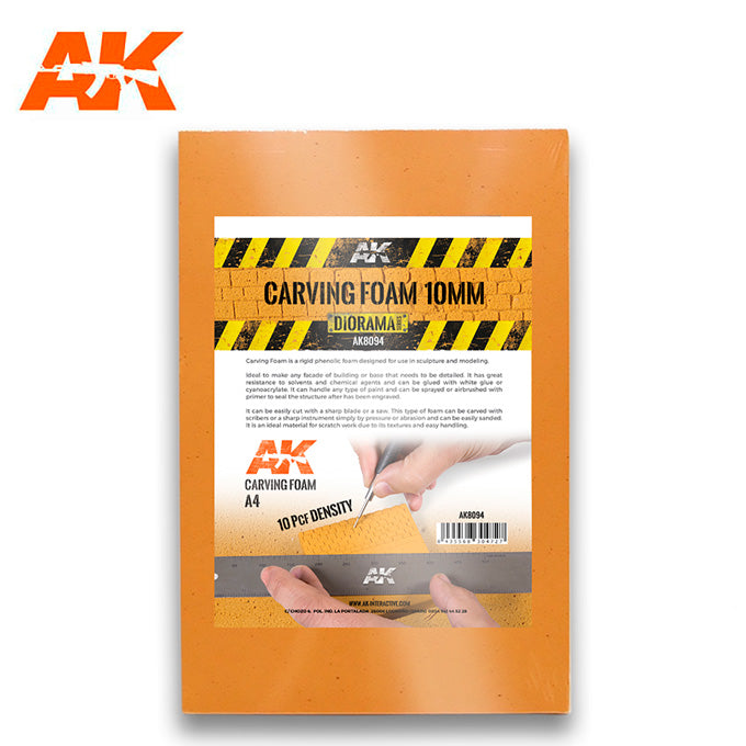 AK Interactive Carving Foam 10mm A4 Size (305 X 228 mm)