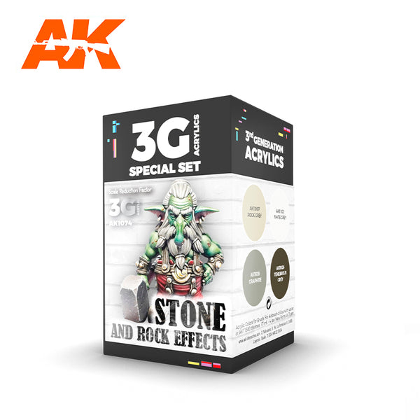 AK Interactive Wargame Color Set Stone And Rock Effects