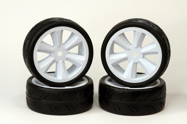 USGT Pre glued tires, Edge wheel, White (4)