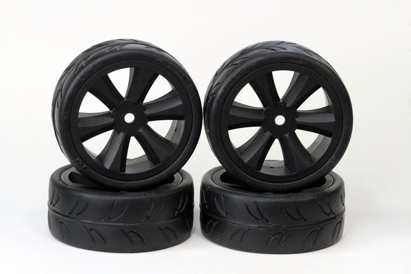 USGT Pre glued tires, Edge wheel, Black (4)