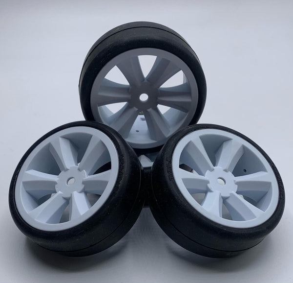 G-SPEC Type C Rubber touring car tires , Gravity RC Edge wheel, White (4)