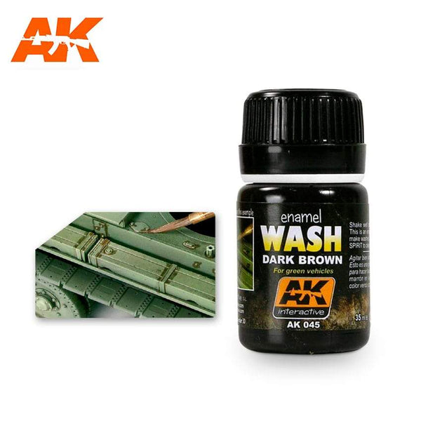 AK Interactive Dark Brown Wash For Green Vehicles