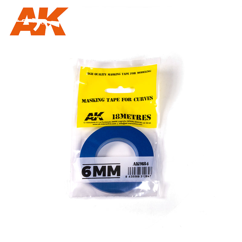 AK Interactive Blue Masking Tape for Curves - 6mm