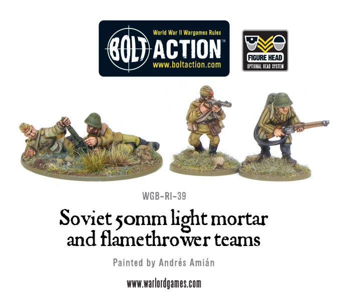 Soviet Army 50mm light mortar and Flamethrower teams