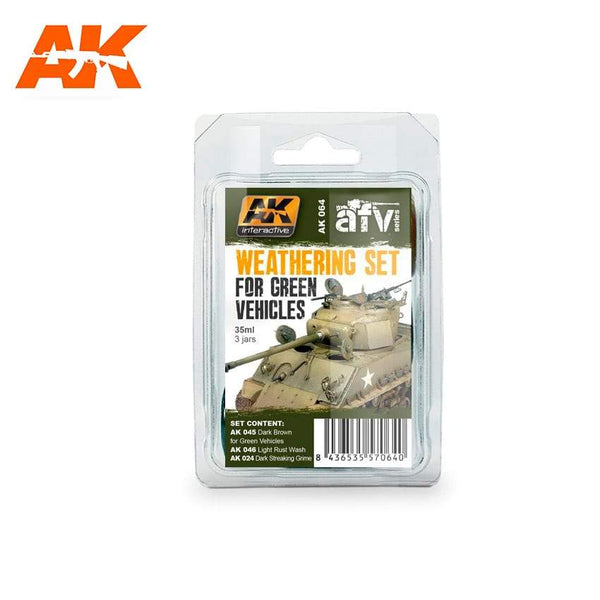 AK Interactive Green Vehicles Weathering Set