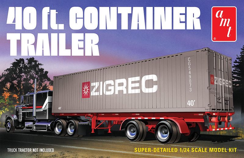 AMT 40' Semi Container Trailer 1/24 Model Kit (Level 3)