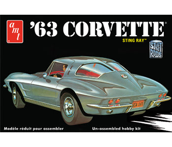 AMT 1963 Chevy Corvette Sting Ray Molded in White 1/25 Model Kit (Level 2)