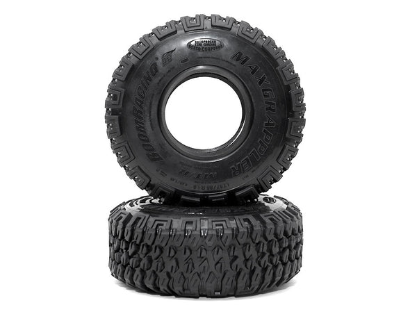 Boom Racing 1.9" MAXGRAPPLER Scale RC Tire GEKKO BLACK 4.45"x1.45" (113x37mm) Open Cell Foams (Super Soft) (2)