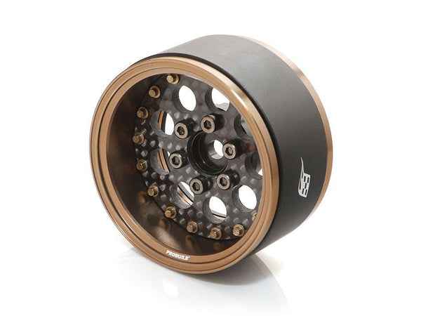Boom Racing ProBuild 1.9" CR6 Adjustable Offset Aluminum Beadlock Wheels (2) Bronze /Carbon Fiber