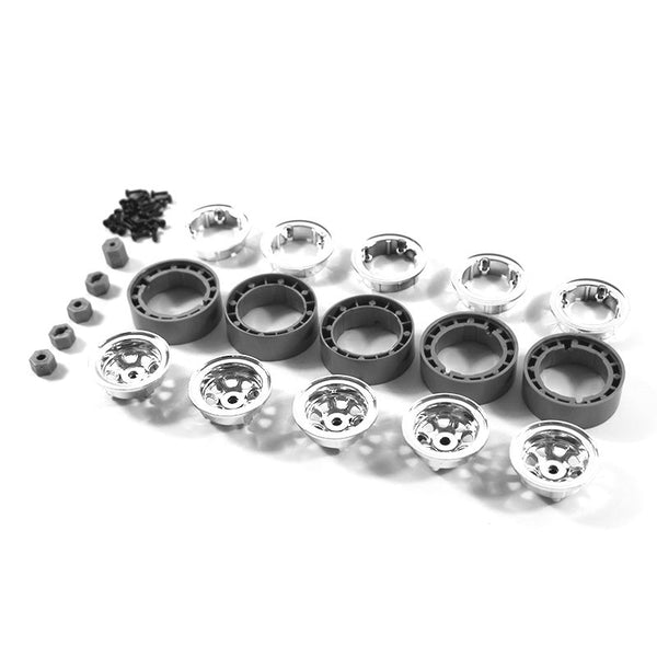 Hobby Plus Internal Beadlock Wheel Set (Chrome)(4)