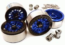 1.9 Size Machined High Mass Wheel (4) w/14mm Offset Hubs for 1/10 Scale Crawler C27029BLUE