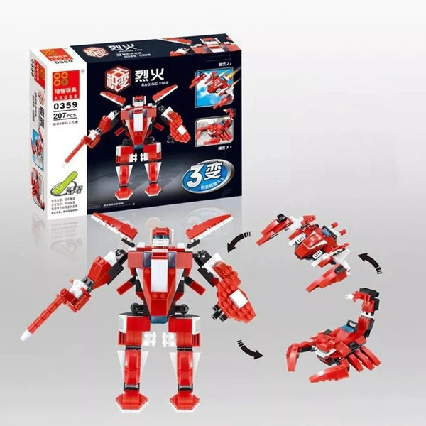 Red 359 3 in 1 robot toy set change union