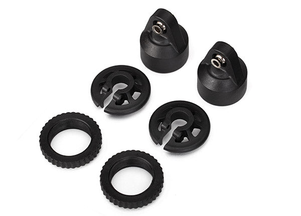 Traxxas X-Maxx GTX Shock Cap, Spring Collar & Adjuster Nut (2)