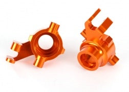 Traxxas Steering blocks, 6061-T6 aluminum (orange-anodized), left & right