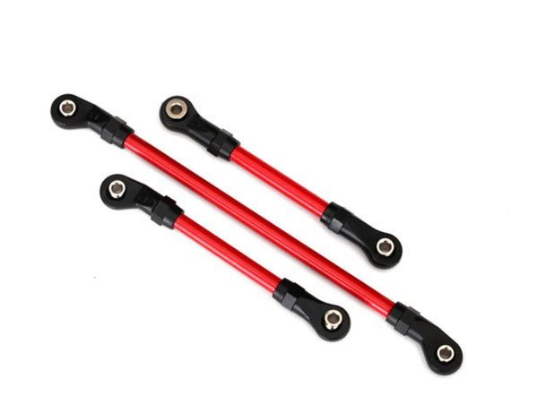 Traxxas Steering link, 5x117mm (1)/ draglink, 5x60mm (1)/ panhard link, 5x63mm (powder coated steel) (assembled with hollow balls) (for use with #8140R TRX-4 Long Arm Lift Kit)
