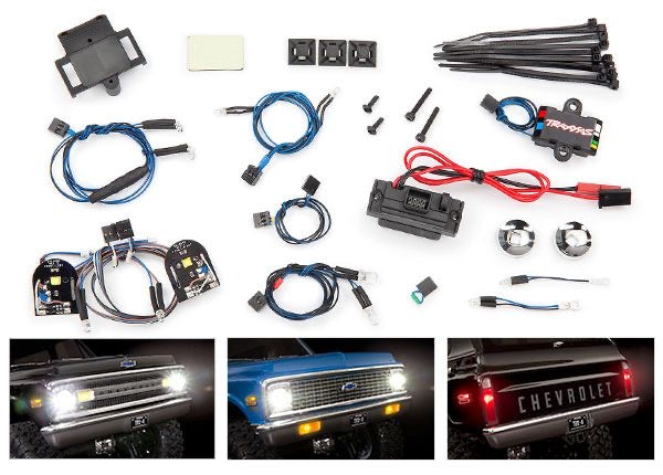 Traxxas LED light set, complete with power supply (contains headlights, tail lights, side marker lights, & distribution block) fits 1972 and 1969 blazer.