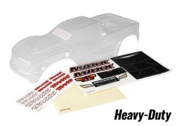 Traxxas Body, Maxx, heavy duty (clear, untrimmed, requires painting)/ window masks/ decal sheet