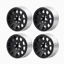 Que-T Metal 1.9" Beadlock Wheel Rims Hubs for 1:10 AXIAL SCX10 TRX-4 D90 RC Car, Pack of 4 (Matte Black)