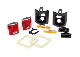Traxxas Tail lights, left & right (assembled)/ tail light retainers, left & right/ side marker lights (assembled) (2)/ side marker retainers (2)/ mounting tape (2)/ 1.6x5 BCS (self-tapping) (4)/ 2.6x8 BCS (2)