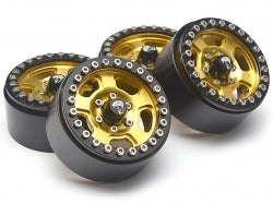 Boom Racing Sandstorm KRAIT™ 1.9 Aluminum Beadlock Wheels with 8mm Wideners (4) [Recon G6 Certified] gold