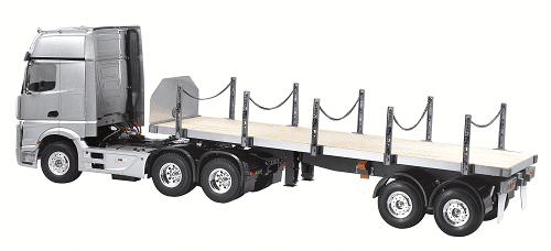 2-Axle Flatbed Semi-Trailer Kit For 1/14 RC Tamiya Freightliner Cascadia Evolution Truck