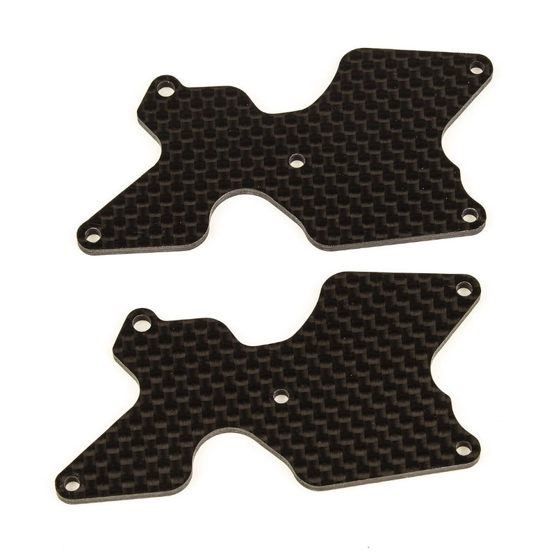 Team Associated RC8B4 FT rear suspension arm inserts, carbon fiber, 2.0 mm