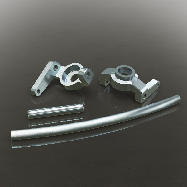 Aluminum High Steering Knuckles (L/R) Also includes curved aluminum steering link and aluminum servo link
