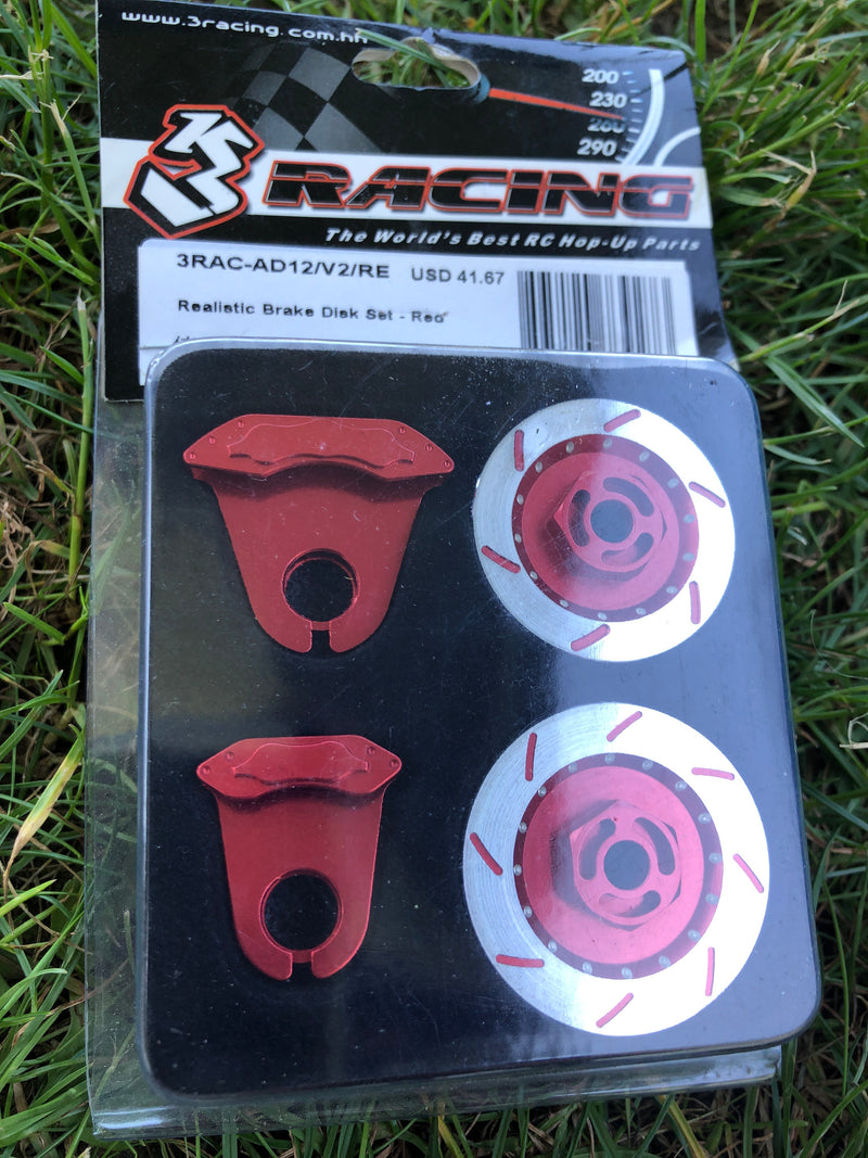 3R/3RAC-AD12/V2/RE Realistic Brake Disk Set - Red