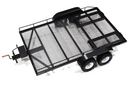 Machined Alloy Flatbed Dual Axle Car Trailer Kit for 1/10 Scale RC 710x455x137mm C32160BLACK